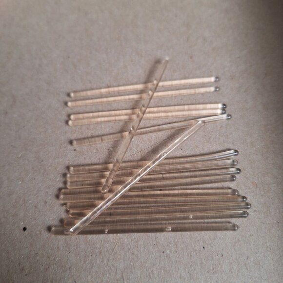 Score Four Replacement Pieces Sticks Plastic Clear 1970s Peg Game Stack Connect - Picture 1 of 2